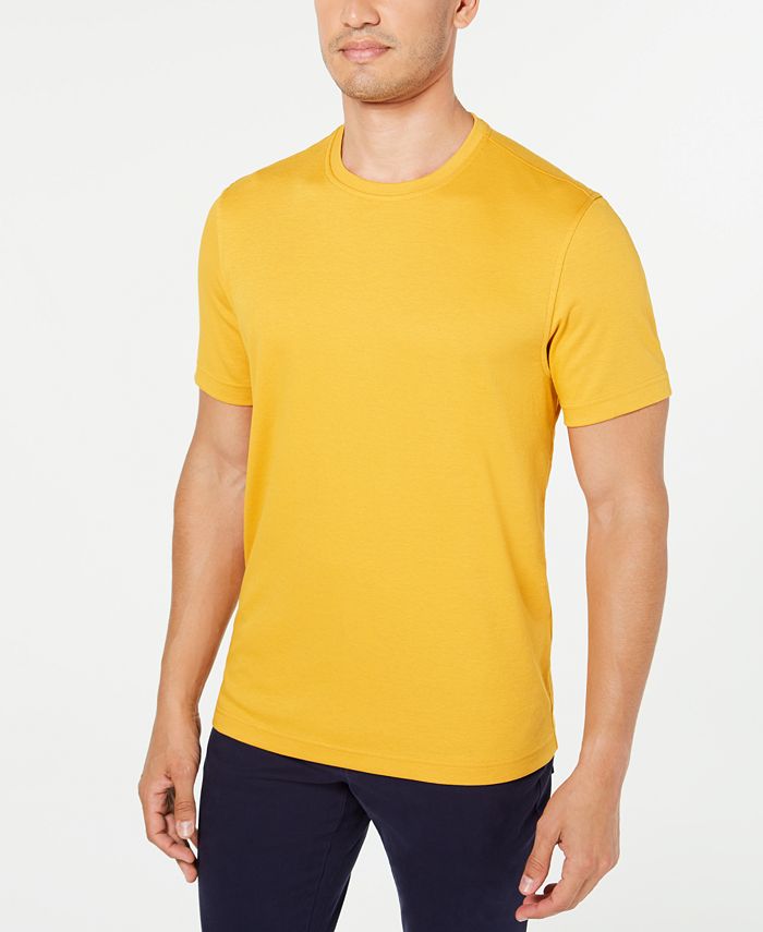 Tasso Elba Men's Supima Blend Crewneck Short Sleeve T-Shirt Yellow Size X-Large
