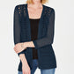 Charter Club Women's Open Stitch Cardigan Completer Sweater Blue Size M