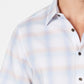Tasso Elba Men's Stretch Plaid Dobby Shirt White Size Small