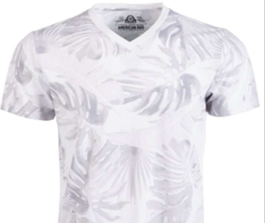 American Rag Men's Tonal Leaf Print T-Shirt White Size XX-Large