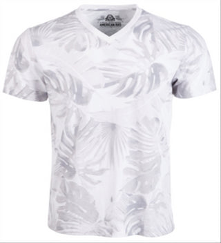 American Rag Men's Tonal Leaf Print T-Shirt White Size XX-Large