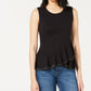 Maison Jules Women's Crossover Peplum Top Black Size XX-Large