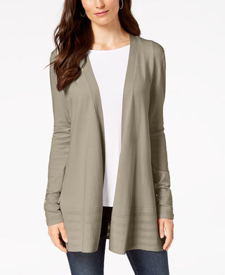 Charter Club Women's Open Front Cardigan Brown Size Medium