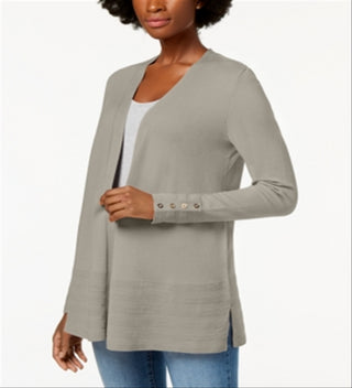 Charter Club Women's Open Front Cardigan Brown Size Medium