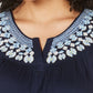 Style & Co Women's Sleeveless Embroidered Top Blue Size Medium