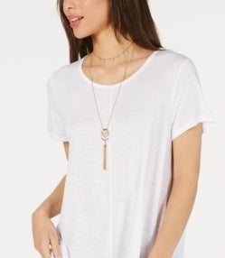 Style & Co Women's Ruffled Hem Top White Size X-Large