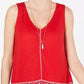 Style & Co Women's Ruffled Hem Top Red Size Small