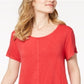 Style & Co Women's Ruffled Hem Top Red Size Medium
