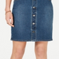 Style & Co Women's Button Down Denim Skirt Blue Size 14 Petite