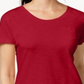Style & Co Women's V Neck Pocket T-Shirt Red Size Petite
