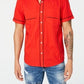 INC International Concepts Men's Kori Snap Front Collared Button Down Shirt Red Size Small