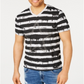 INC International Concepts Men's Cotton V Neck Graphic T-Shirt Gray Size Small