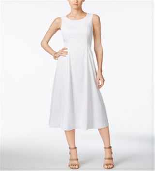 Alfani Women's a Line MIDI Dress White Size 8 Petite