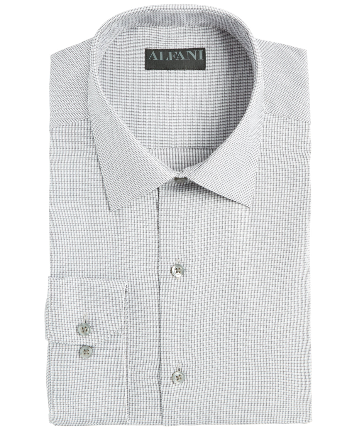 Alfani Men's Athletic Fit Twill Stretch Dress Shirt Gray Size 15X34X35