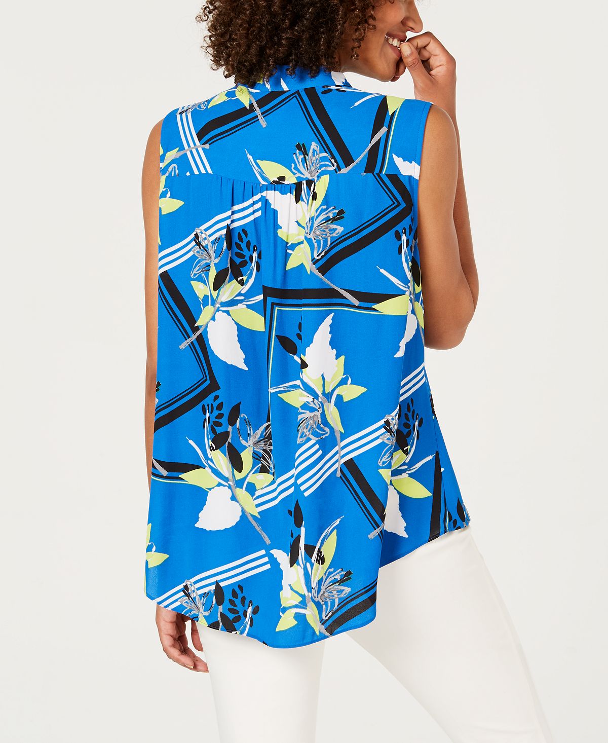 Alfani Women's Plus Surplice Hi-Low Tank Top Blue Size 3X