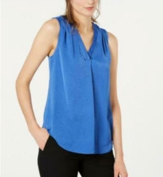 Alfani Women's V Neck Tank Top Blue Size Petite Small