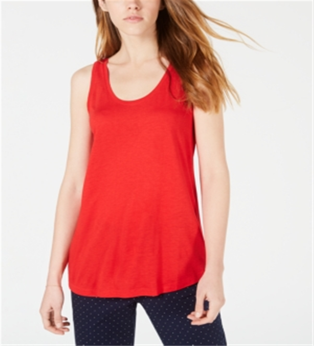 Maison Jules Women's Solid Sleeveless Muscle Tank Red Size XX-Large