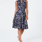 Charter Club Women's Printed a Line Dress Blue Size 8