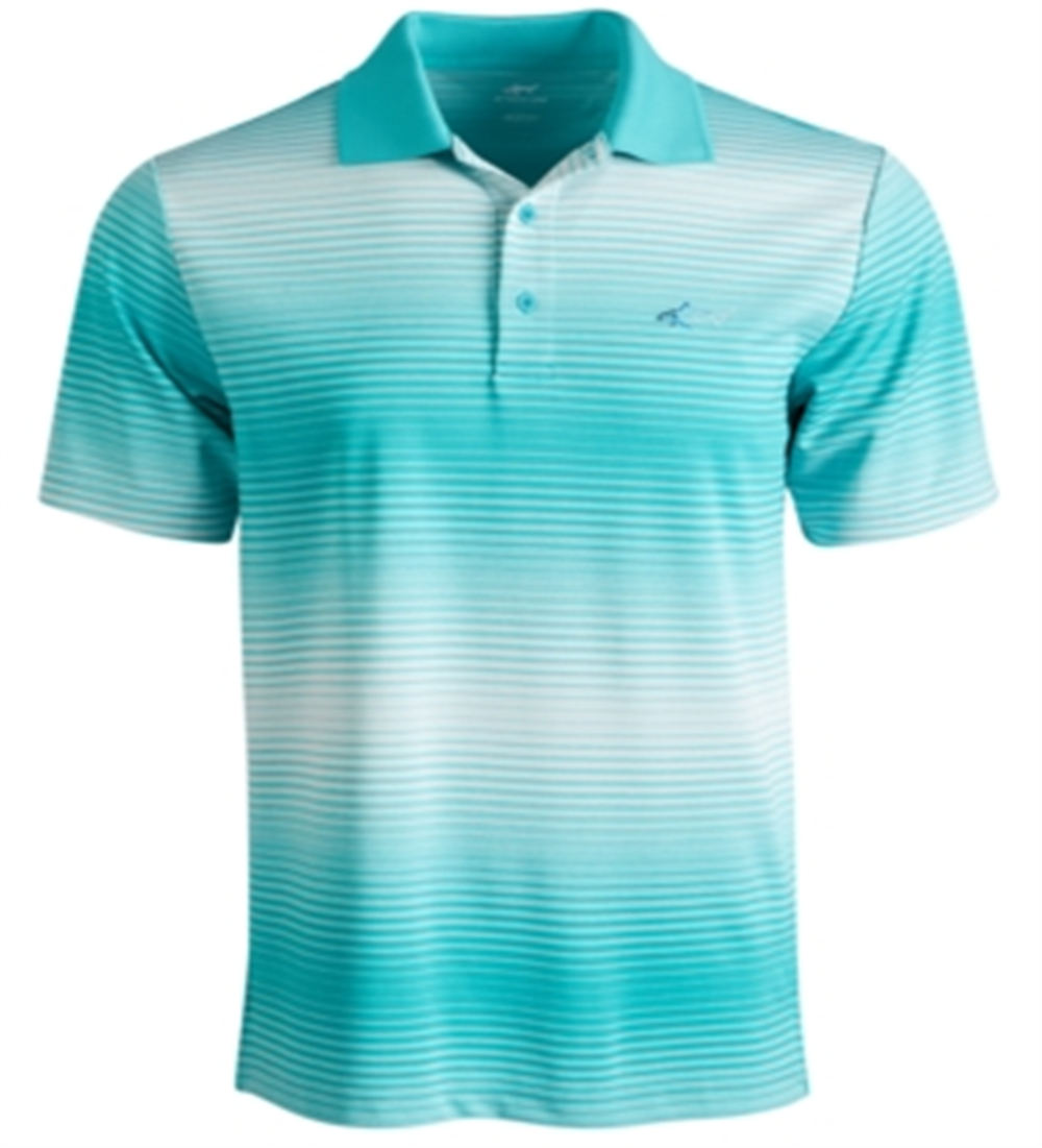 Attack Life By Greg Norman Men's Lambert Ombre Stripe Polo Shirt Green Size Medium