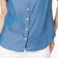 Charter Club Women's Sleeveless Chambray Shirt Blue Size 8