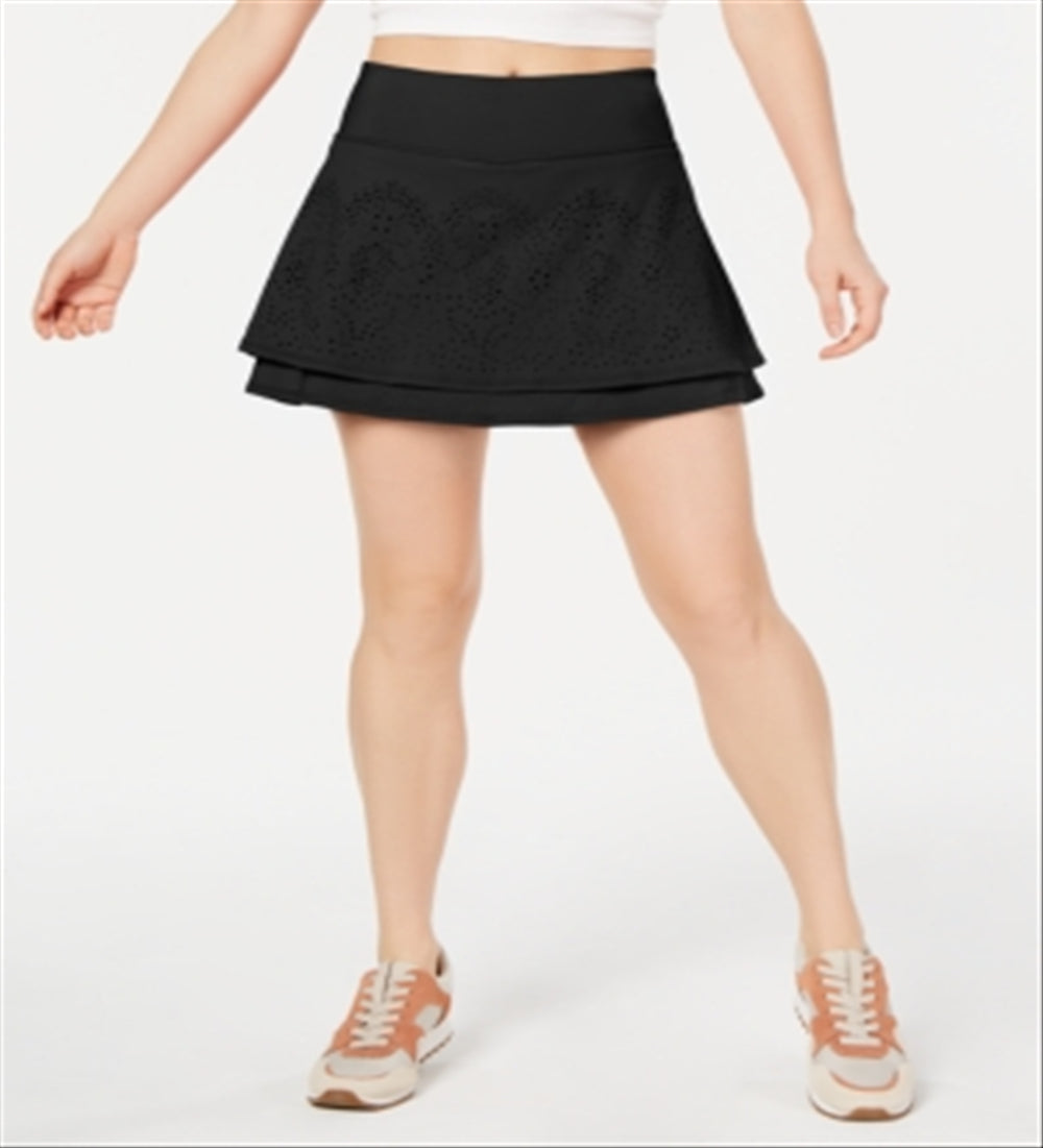 Ideology Performance Perforated Tennis Skort Black Size X-Small