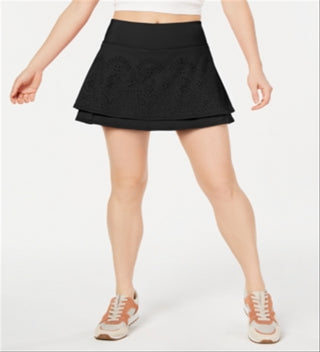 Ideology Performance Perforated Tennis Skort Black Size X-Small