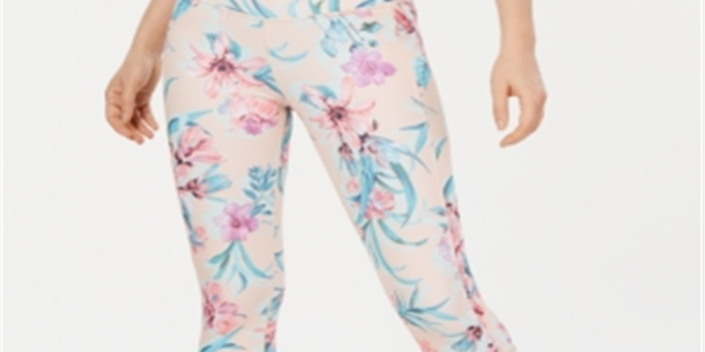 Ideology Women's Floral Fitness Athletic Leggings Pink Size XX-Large