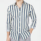 INC International Concepts Men's Striped Collared Button Down Shirt White Size X-Large