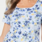 Karen Scott Women's Citrus Craze Floral Print Top Blue Size Petite Small