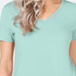 JM Collection Women's Lattice Back V Neck Top Blue Size X-Large