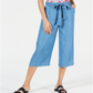 Maison Jules Women's Cropped Pull On Tie Pants Blue Size X-Small