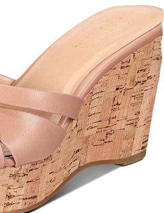 Thalia Sodi Women's Round Toe Wedge Slip On Slide Sandals Brown Size 10 M