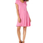Style & Co Women's Short Sleeve A Line Dress Pink Size -PP