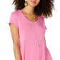 Style & Co Women's Short Sleeve A Line Dress Pink Size -PP