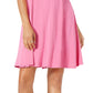 Style & Co Women's Short Sleeve A Line Dress Pink Size -PP
