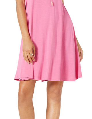 Style & Co Women's Short Sleeve A Line Dress Pink Size -PP