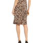 INC Women's Skirt Animal-Print Scuba Pencil Black Size M