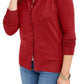 Charter Club Women's Long Sleeve Button Front Cardigan Red Size XX-Large