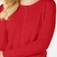 Charter Club Women's Long Sleeve Button Front Cardigan Red Size XX-Large
