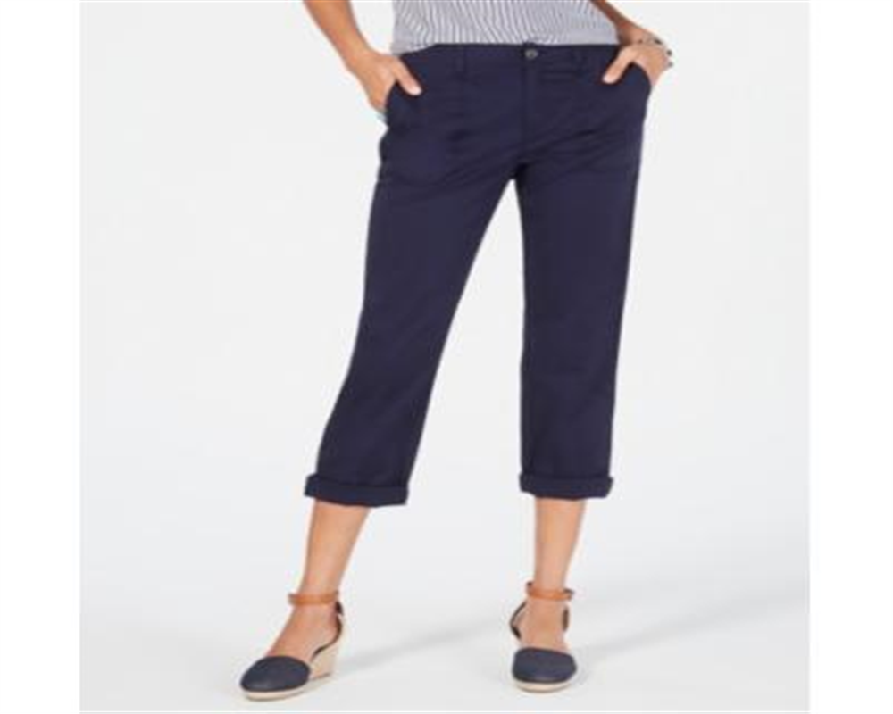 Style & Co Women's Utility Pocket Capri Pants Blue Size 16