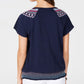 Style & Co Women's Embroidered Peasant Top Blue Size Petite Small