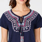 Style & Co Women's Embroidered Peasant Top Blue Size Petite Small