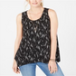 Style & Co Women's Printed Tank Top Black Size Petite