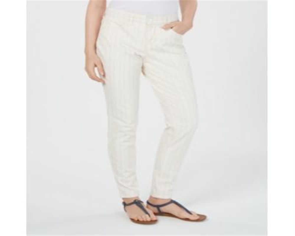 Style & Co Women's Striped Pants -Beige Size 8