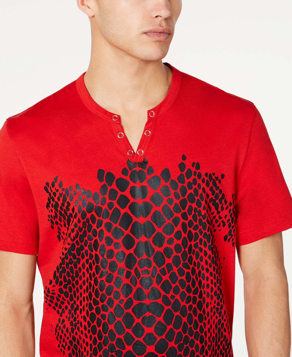 INC International Concepts Men's Crocodile T-Shirt Red Size X-Small