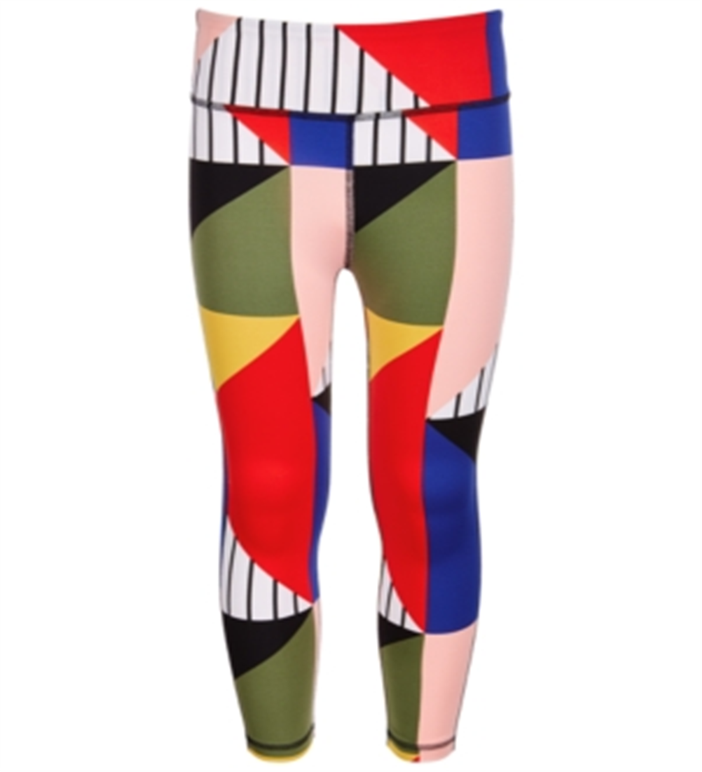 ID Ideology Big Girl's Colorblocked High Rise Ankle Leggings Black Size Large