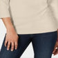 Karen Scott Women's Cotton Henley Top Brown Size Large