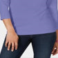 Karen Scott Women's Cotton Henley Top Purple Size Medium
