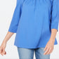 Karen Scott Women's Beaded Scoop Neck Top Blue Size X-Small