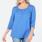 Karen Scott Women's Beaded Scoop Neck Top Blue Size X-Small